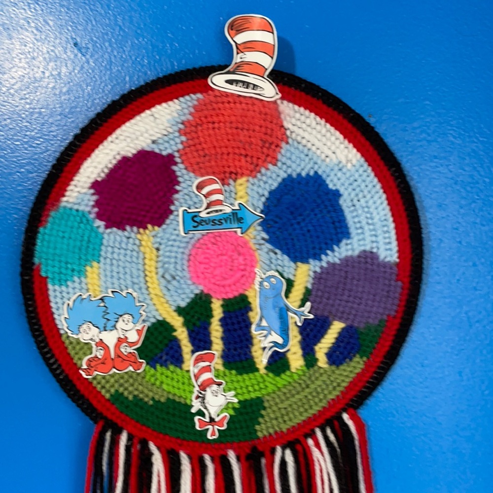 Cat in the Hat  theme wall decorations, handcrafted, 25 inches long ❤️